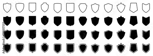 Shield set icons, protect signs collection, security symbol – vector