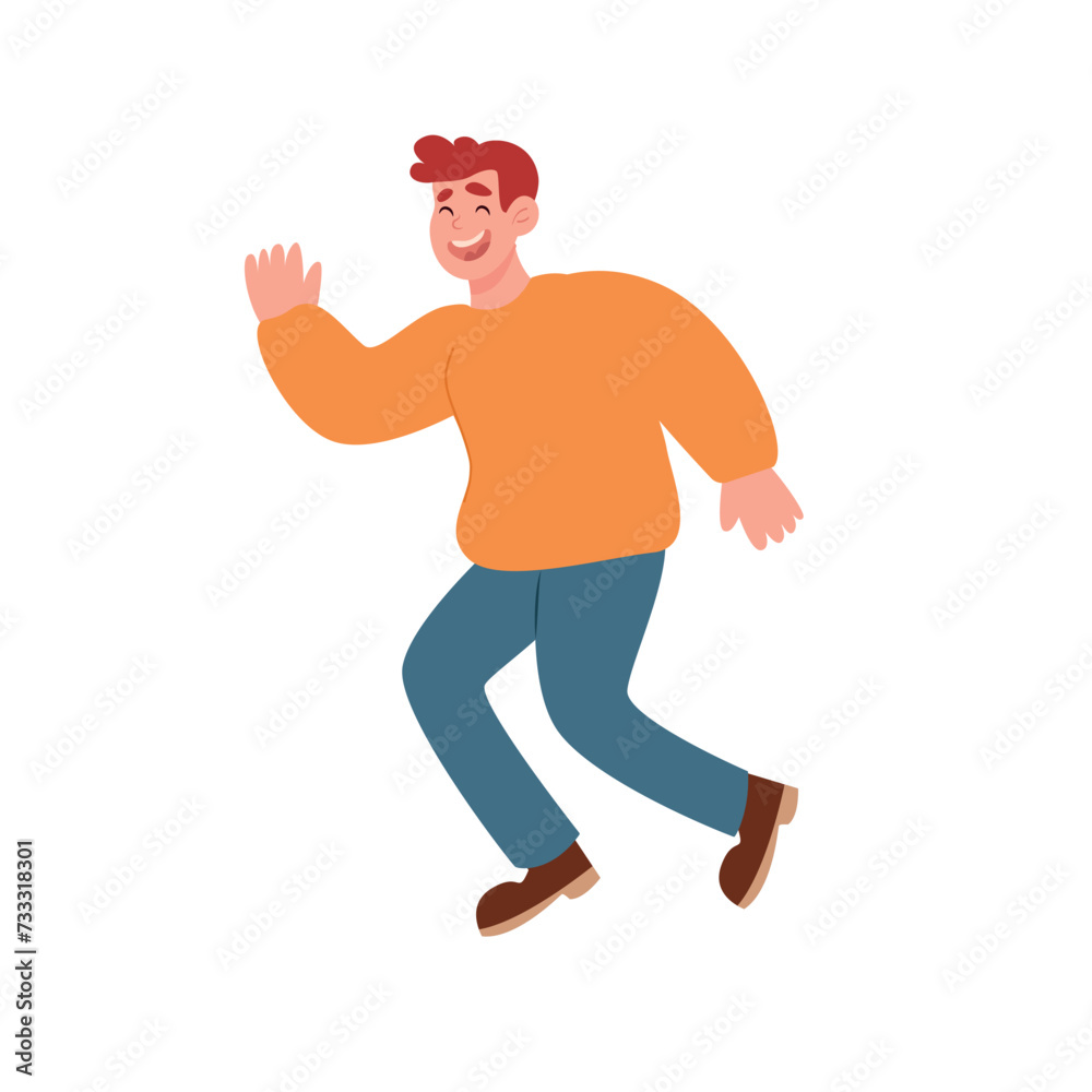 Happy man dancing, cartoon vector Illustration isolated on a white background. Happy man dancing, cartoon vector Illustration isolated on a white background.