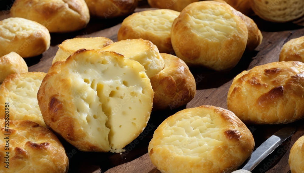 A plate of cheese filled breads