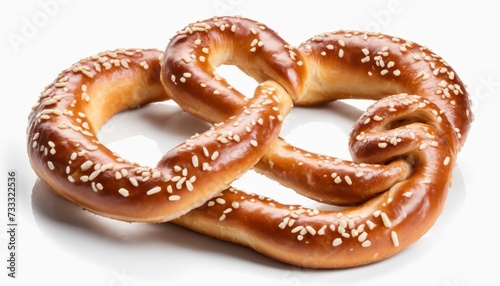 A pile of pretzels on a white background