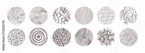 Patterns, ornaments, textures in circles