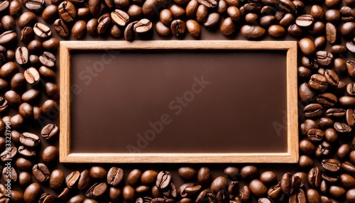 A frame made of coffee beans