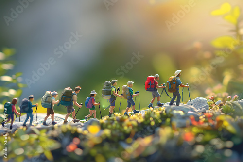 grouping of miniature people in