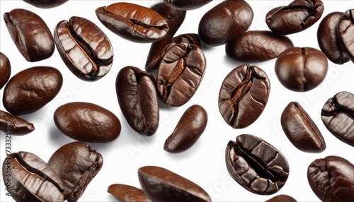 A bunch of coffee beans in a row