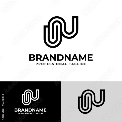 Modern Initials UN Logo, suitable for business with UN or NU initials