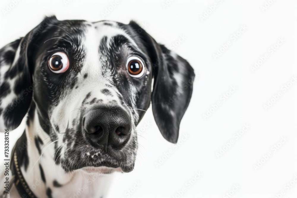 Surprised Dalmatian Dog with Expressive Eyes