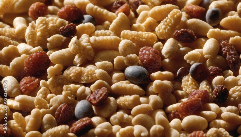 A pile of nuts and raisins A pile of nuts and raisins