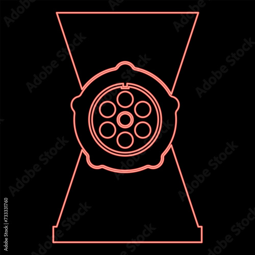Neon meat grinder mincer red color vector illustration image flat style
