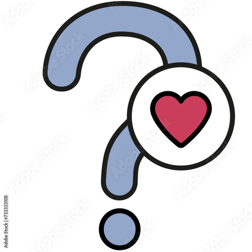 Interrogante de amor. Corazón. Enamorado.