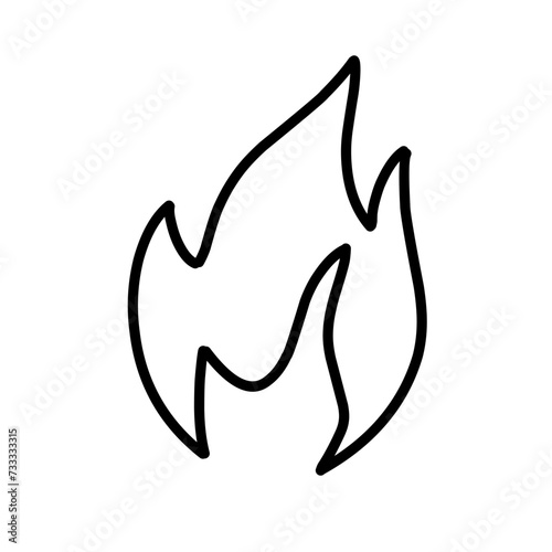 fire icons in line style,flame of various shapes, bonfire vector illustration