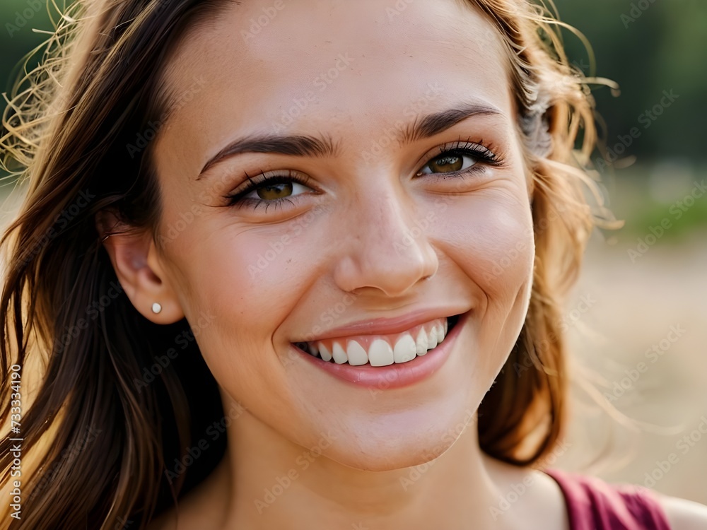 portrait of a woman with a smiling face portrait of a woman with a smiling face