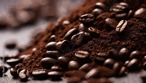 A pile of coffee beans on a table