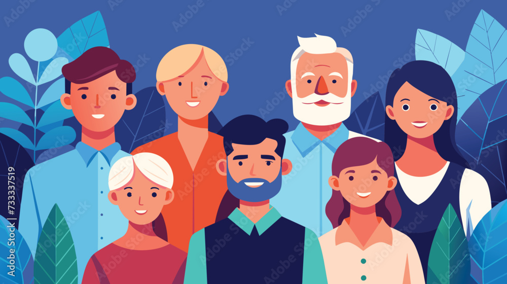 Diverse Group of Smiling Cartoon Characters Diverse Group of Smiling Cartoon Characters