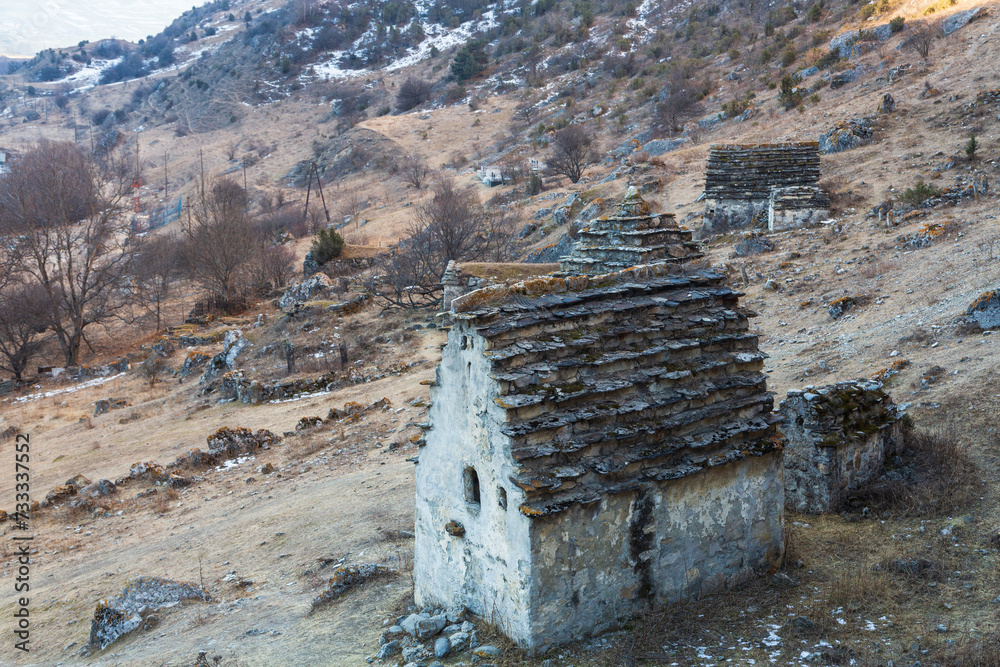 The City of the dead, the Village of Dargavs of North Ossetia, Caucasus, Russia