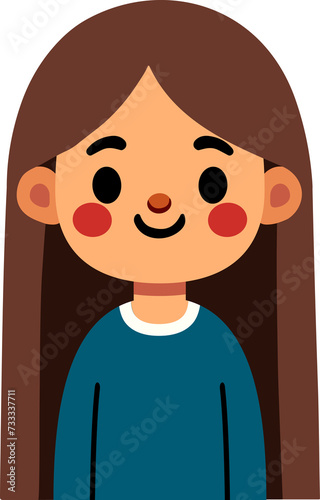 Girl, kid student avatar, people icon