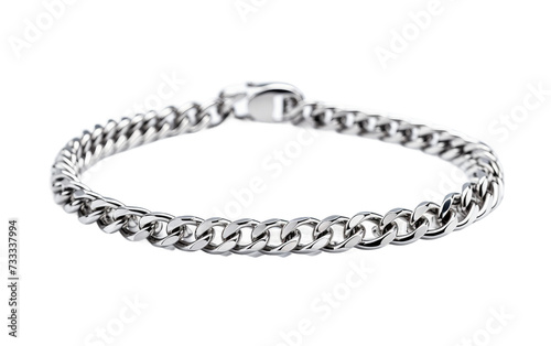 Silver Sturdy Chain Isolated on Transparent Background PNG.