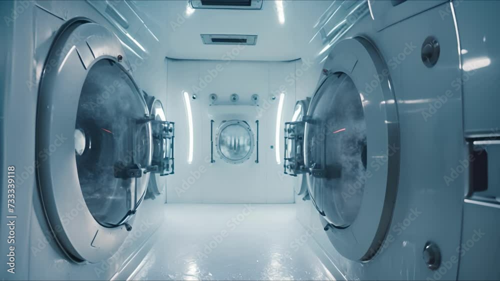 Team of astronauts in hypersleep anabiosis chamber aboard the orbital station. A crew of cosmonauts in hibernation. People in space. Galactic travel and science concept. Team of astronauts in hypersleep anabiosis chamber aboard the orbital station. A crew of cosmonauts in hibernation. People in space. Galactic travel and science concept.