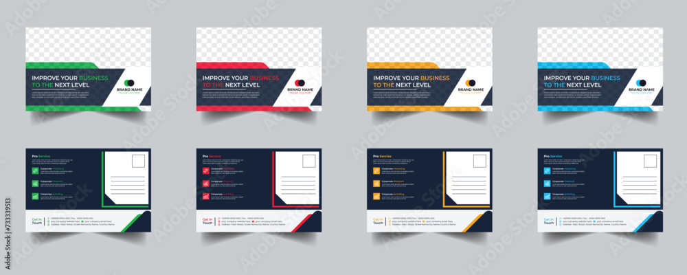 Fotografie Modern Creative Corporate Post Card Template, Vector Template for Opening Invita
