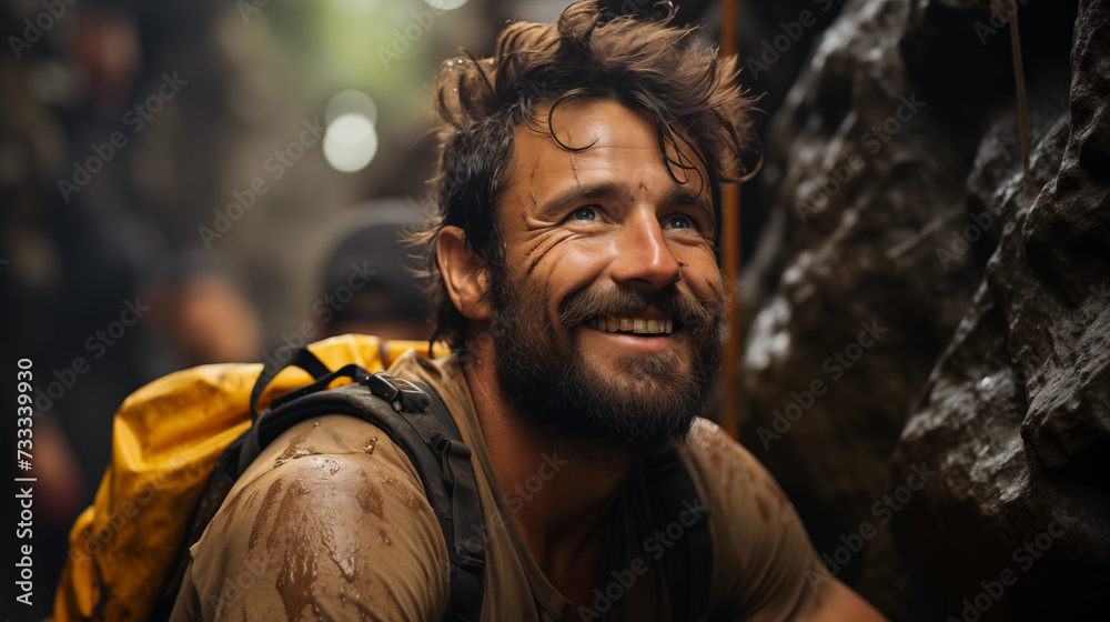 portrait of a man who still smile when face problem portrait of a man who still smile when face problem