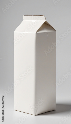 Empty milk carton box on white background with path for easy selection photo