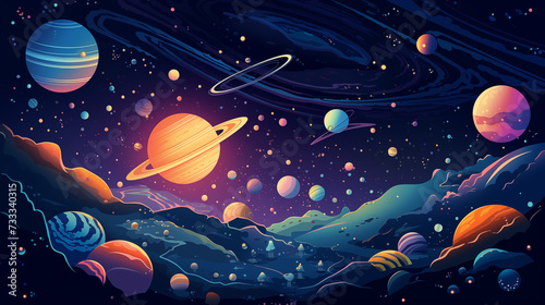 Galactic Panorama  A Tapestry of Planetary Wonders