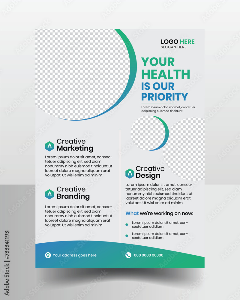 Creative health care cover template for a report and medical brochure design, flyer. Creative health care cover template for a report and medical brochure design, flyer.