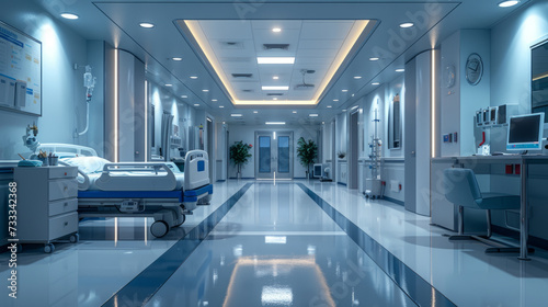 Picture inside the work room Hospital engineering industry engineers collaborate to efficiently design and install advanced medical equipmen, generative ai photo