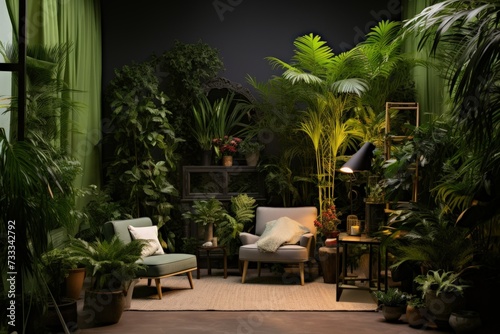 a room filled with lots of plants and furniture © Kevin