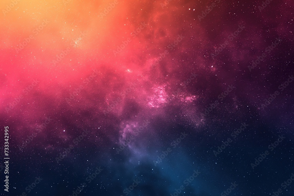 Background celestial spectacle of stars and clouds in a colorful and otherworldly space.