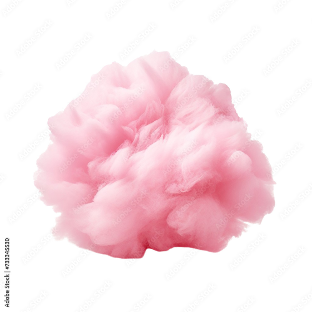 A beautiful pink cloud isolated on white background