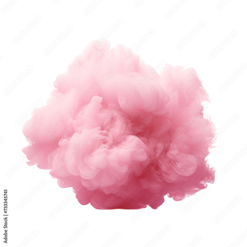 A beautiful pink cloud isolated on white background