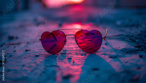 valentine day love and heart shaped sunglasses in