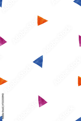 Free Download Seamless watercolor pattern with colorful triangles on a white background - GFXLoad
