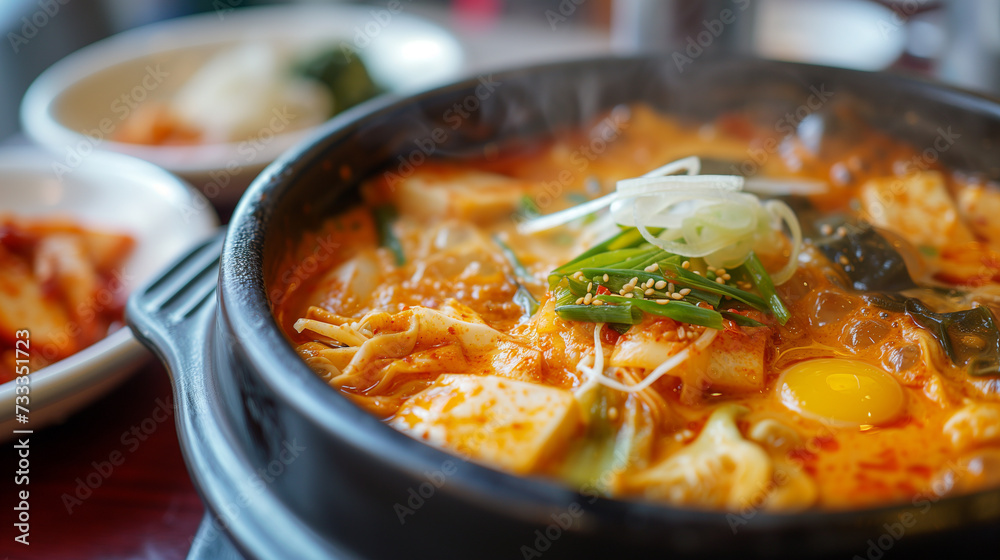 Details with the korean jjigae dish. AI generated. Details with the korean jjigae dish. AI generated.