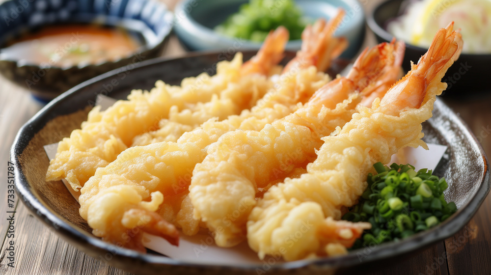 Details with the japanese tempura dish. AI generated.