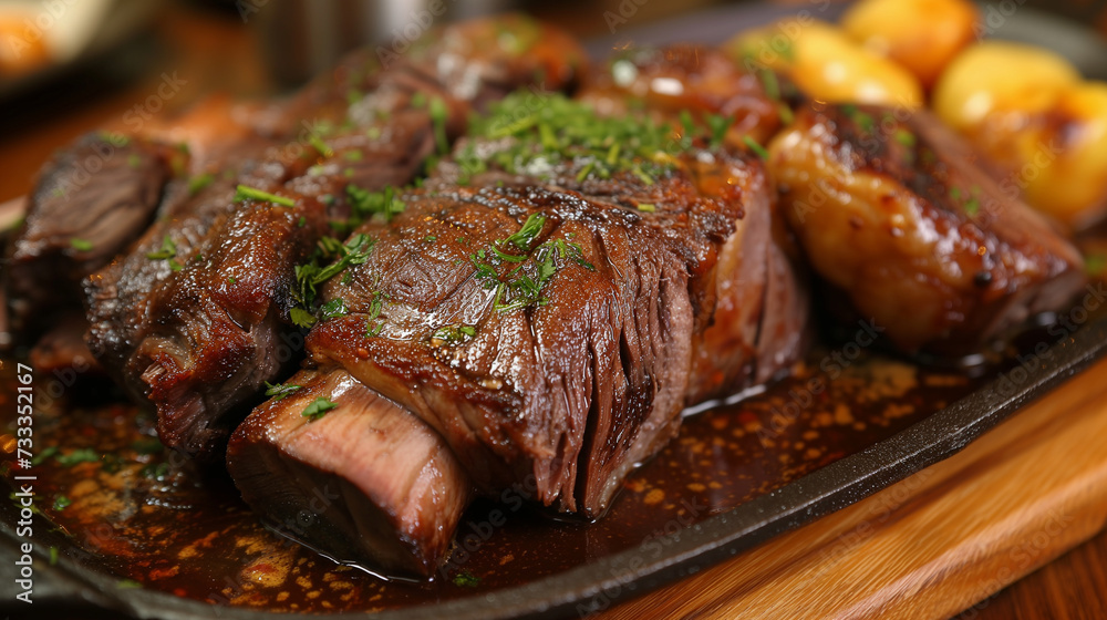 Details with the asado dish. AI generated. Details with the asado dish. AI generated.