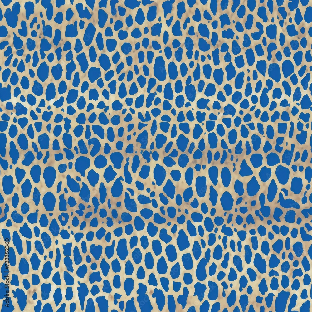 Blue and Tan Organic Spot Pattern. Abstract organic spots in shades of blue and tan creating a dense pattern.