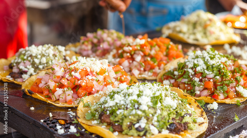 Details wiht the Mexican tostadas dish. AI generated