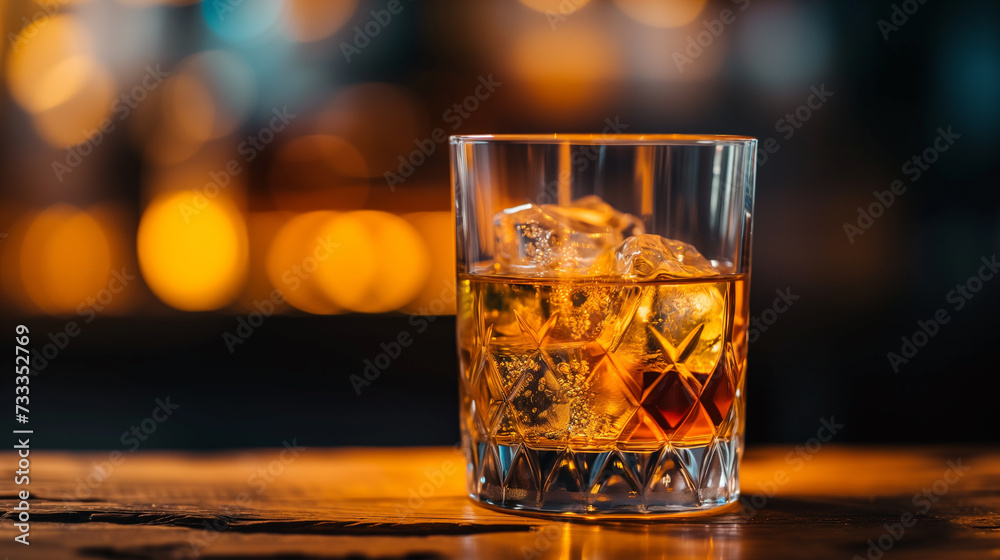 Details with a glass of whiskey. AI generated Details with a glass of whiskey. AI generated