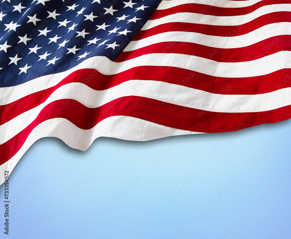 Obraz premium American flag on blue