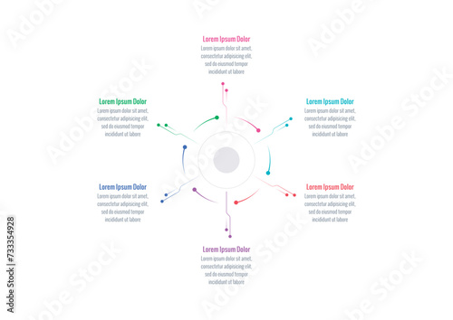 circular infographic template. six steps information template. Infographic template for industry, science, education, business, printing, technology world