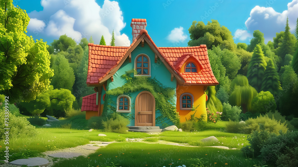 fairy tale house in the woods