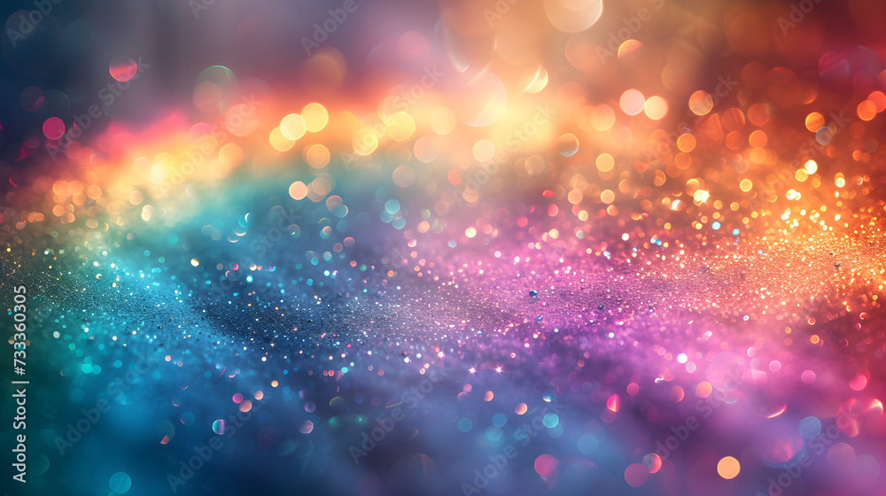 Pastel rainbow abstract background with shiny iridescence, glowing purple, blue, pink, and teal colors. Suitable for artistic and fantasy themes.