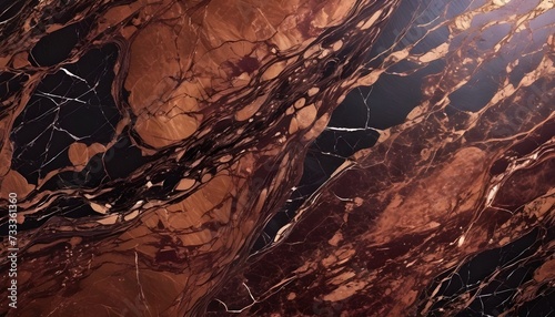 Brown and bronze marble tile texture, reticular pattern photo