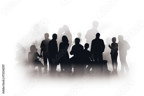 A group of people standing together in front of a white background. Ideal for corporate, team, or group photoshoots