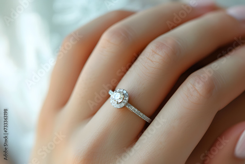 Closeup beautiful engagement ring