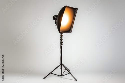 A photo studio setup with a tripod light. Perfect for professional photographers and photography enthusiasts. photo