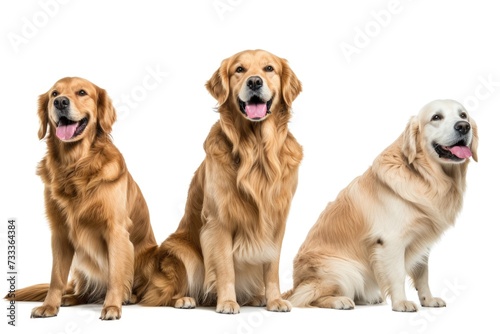 A group of dogs sitting next to each other. Perfect for pet-related projects or animal-themed designs © Fotograf
