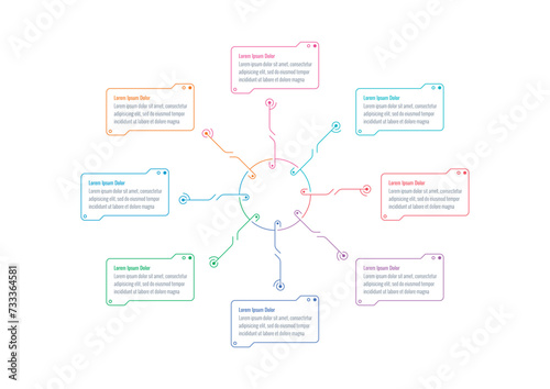 infographic template for business, printing, education, technology world. technological infographic template. six steps information template