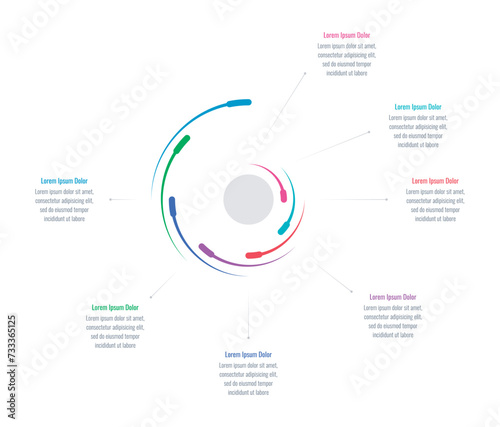infographic template for business, printing, education, technology world. spiral infographic template. seven steps information template